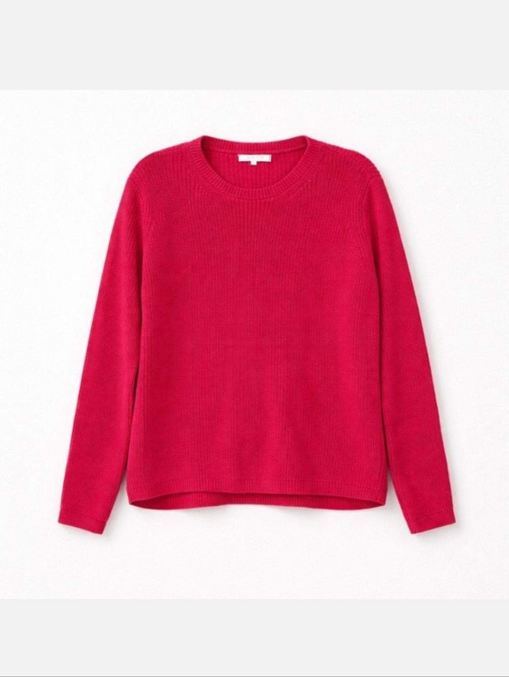 Olivaceous Ribbed Crewneck Sweater in Bright Pink